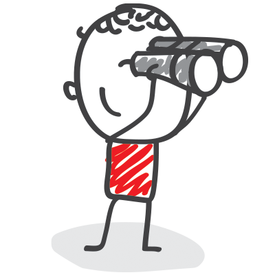 Suche-Emoji ein Mann schaut in das Fernglas- Möbel AS